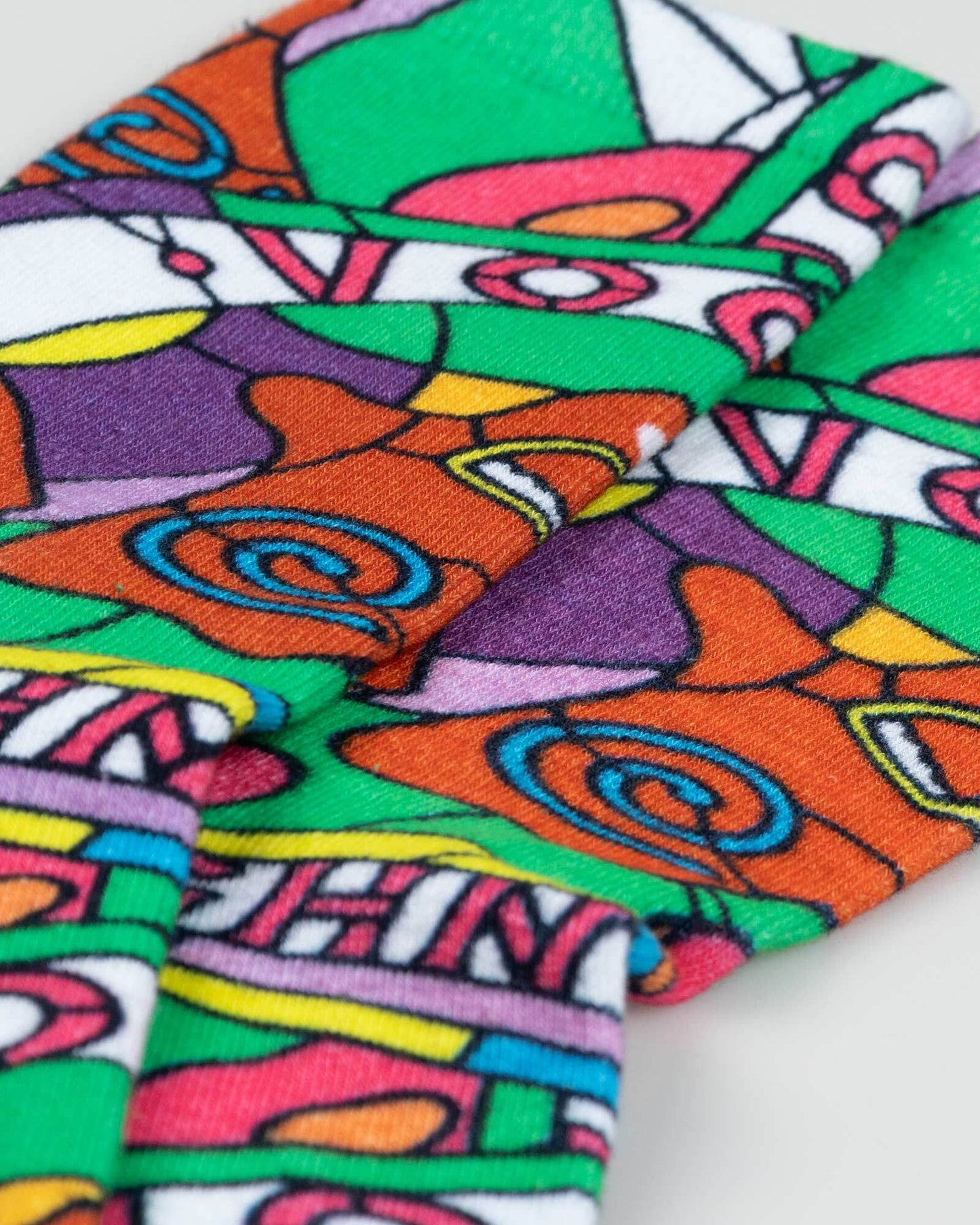 Colorful fabric with abstract pattern on a white background