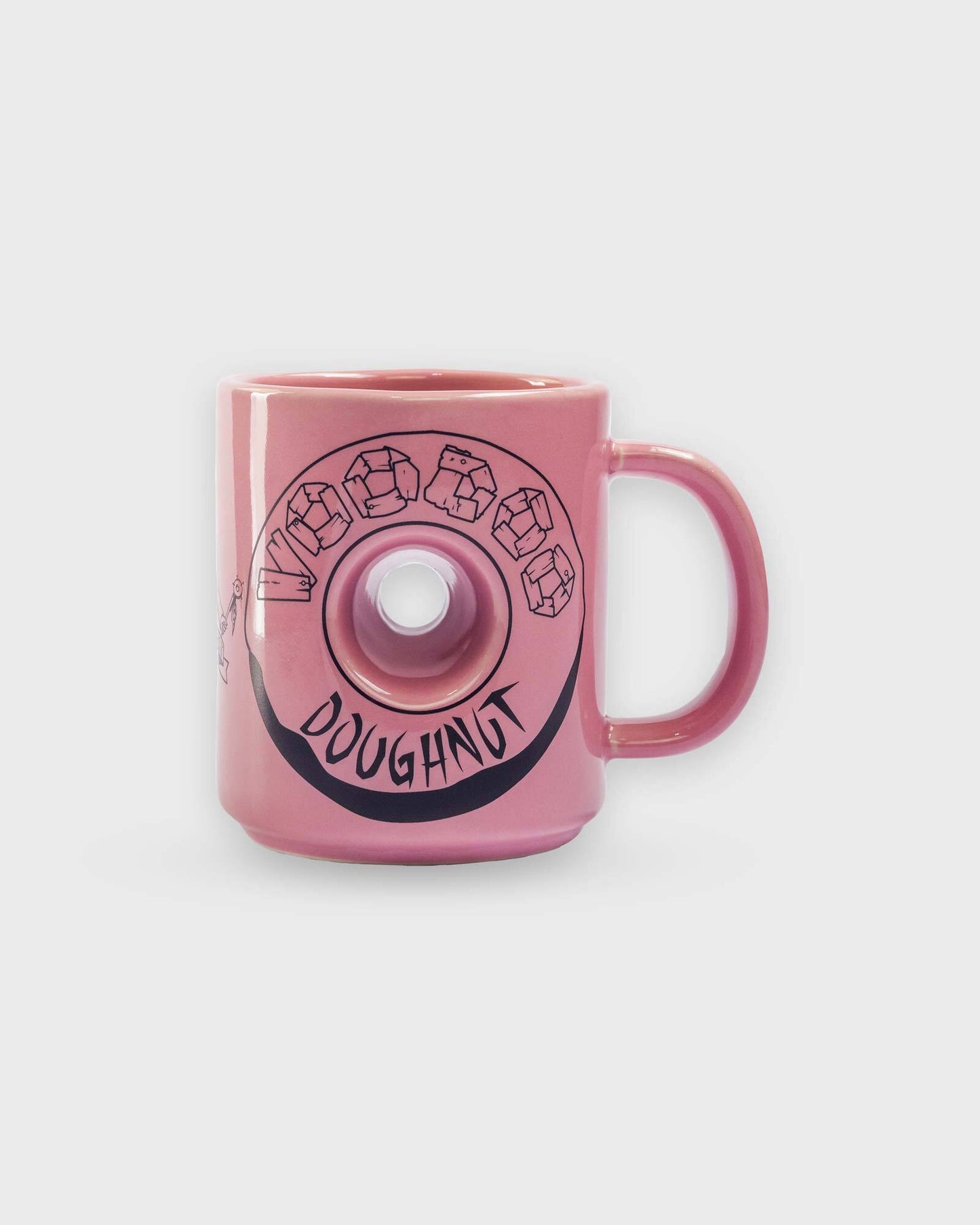 pink voodoo mug with hole