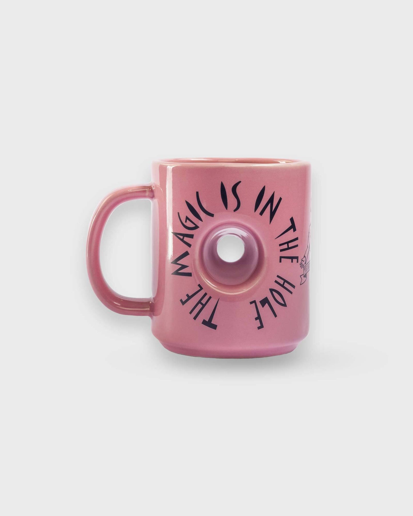 pink voodoo mug with hole 