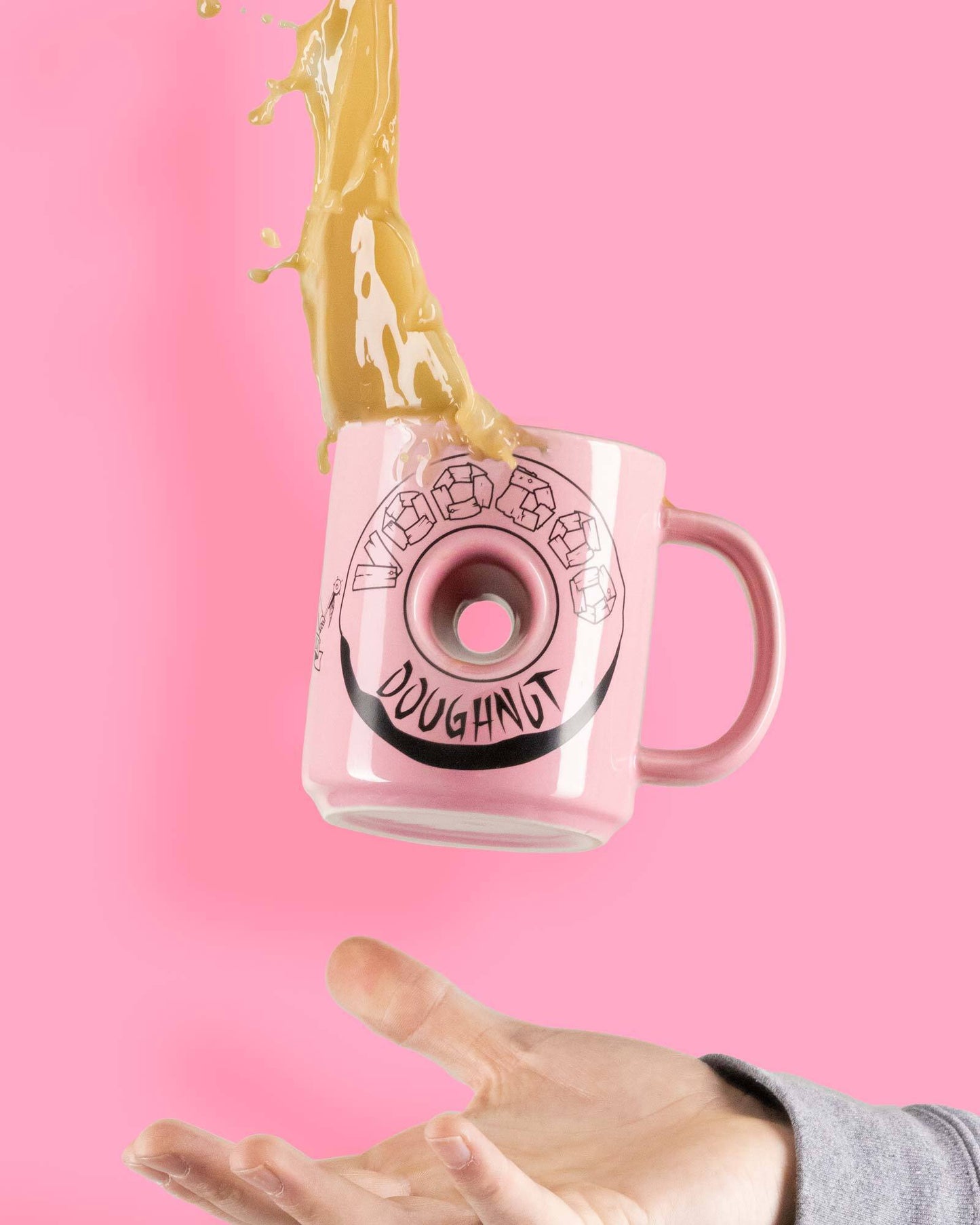 pink voodoo mug with hole