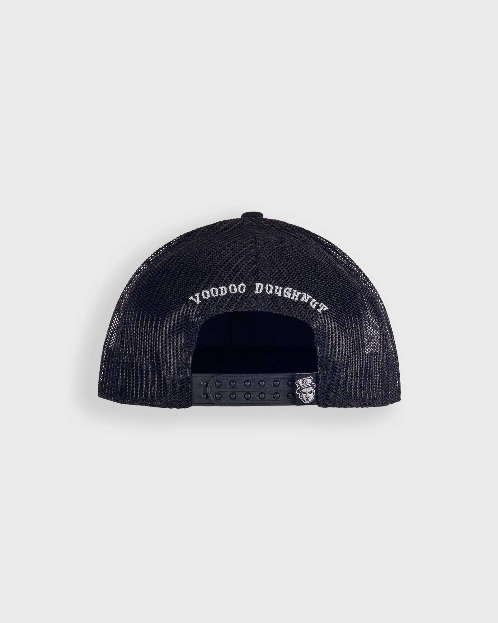 black trucker cap
