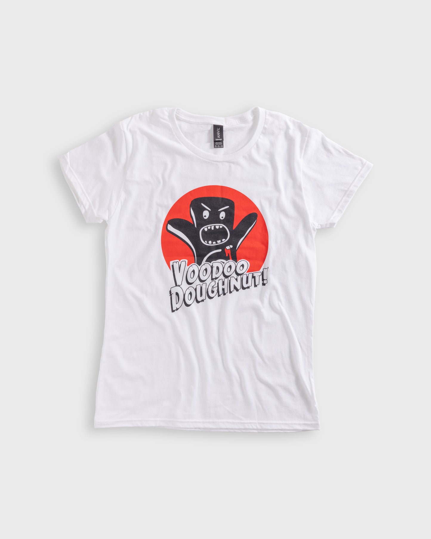 white voodoo doll t-shirt "Voodoo Doughnut"