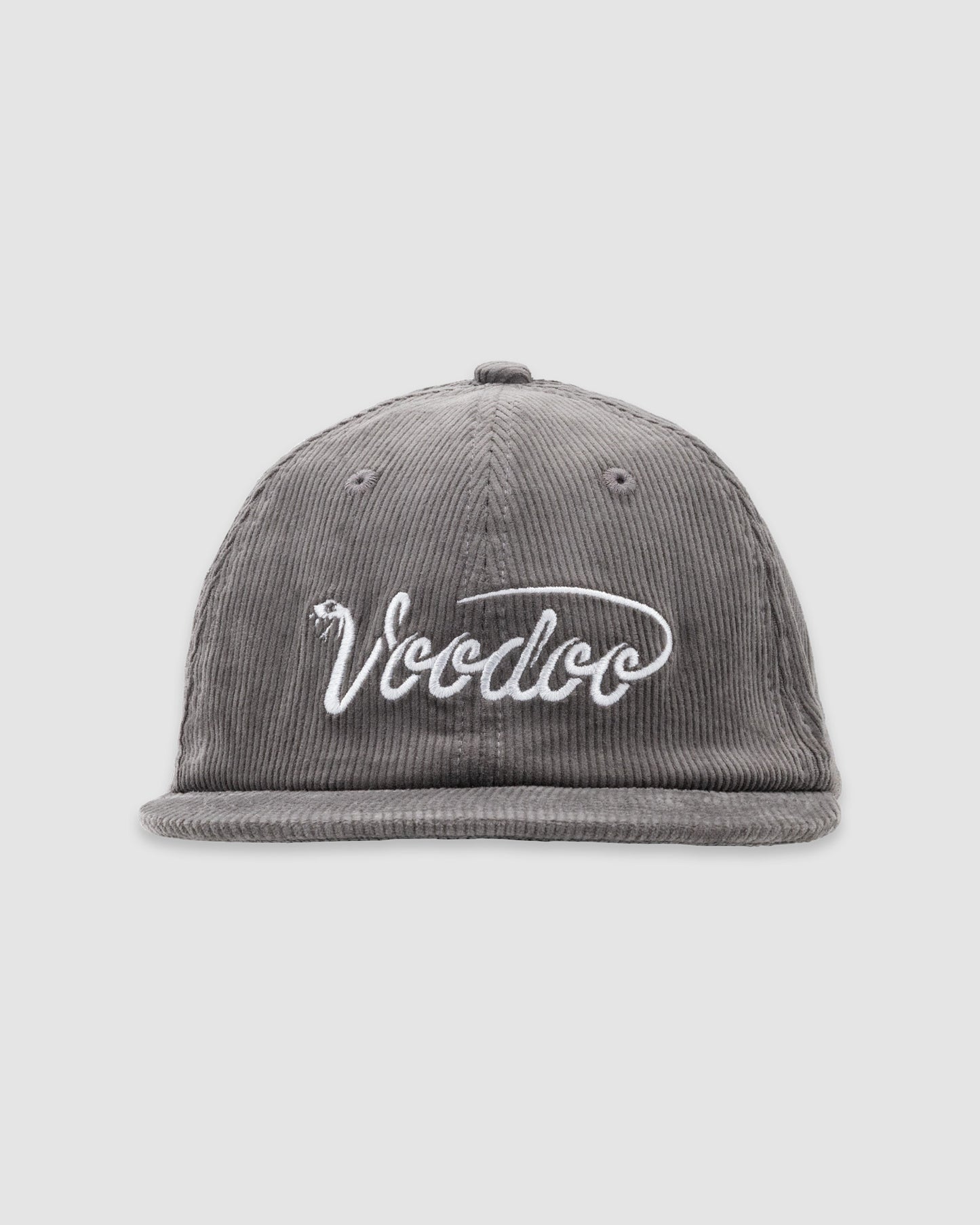 Gray cap with 'Voodoo' logo on a light gray background