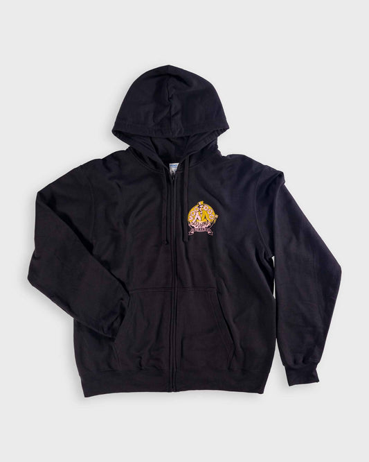 black full-zip hoodie